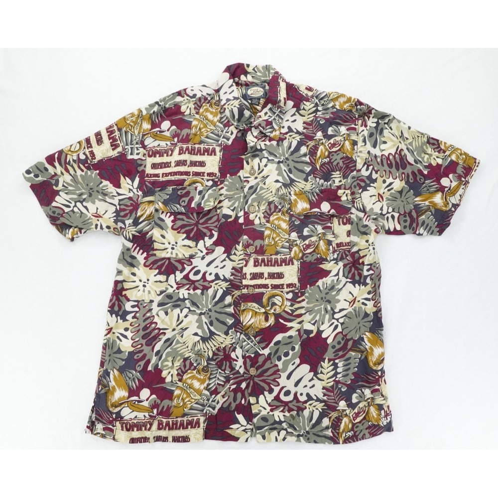 Roark Shirt Mens Large Black‎ Floral Linen Blend Camp Resort Casual Vacation